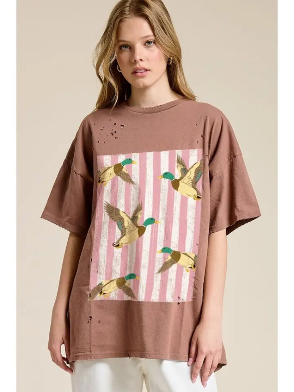 MDW Sale! Mallard Ducks Vintage Graphic S/S Oversized Seamless Tee NWT